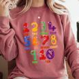 Learning Math Numbers Counting Back To School Teacher For Men Women Girls Kids Comfort Colors Sweatshirt Crimson