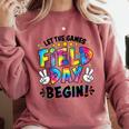 Let The Games Field Day Begin Tie Dye Adults Teacher Kids Comfort Colors Sweatshirt Crimson Let The Games Field Day Begin Tie Dye Adults Teacher Kids Comfort Colors Sweatshirt Crimson