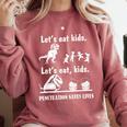 Let's Eat Kids Fun Dinosaurs Grammar Teacher Comfort Colors Sweatshirt Crimson Let's Eat Kids Fun Dinosaurs Grammar Teacher Comfort Colors Sweatshirt Crimson