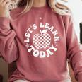 Let's Learn Today Checkered Apple Back To School Teacher Comfort Colors Sweatshirt Crimson Let's Learn Today Checkered Apple Back To School Teacher Comfort Colors Sweatshirt Crimson