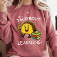 Let's Taco Bout Learning Back To School Teacher Kids Comfort Colors Sweatshirt Crimson