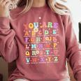 You Are Letters Alphabet Learn ABCs Inspiration Teacher Life Comfort Colors Sweatshirt Crimson You Are Letters Alphabet Learn ABCs Inspiration Teacher Life Comfort Colors Sweatshirt Crimson