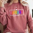 Library Squad Team Librarian Teacher Book Lover Comfort Colors Sweatshirt Crimson