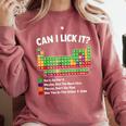 Can I Lick It Periodic Table Shirt Science Chemistry Teacher Comfort Colors Sweatshirt Crimson