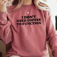 Lie Teacher Coffee Saying Humor School Women's Comfort Colors Sweatshirt Crimson
