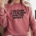 Lie Teacher Saying Humor School Class Women's Comfort Colors Sweatshirt Crimson