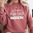 Life Happens Visuals Help Special Education Teacher Aide Men Women Comfort Colors Sweatshirt Crimson