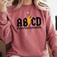 Lightning Pencil Rock'n Roll ABCD Teacher Back To School Kid Comfort Colors Sweatshirt Crimson Lightning Pencil Rock'n Roll ABCD Teacher Back To School Kid Comfort Colors Sweatshirt Crimson