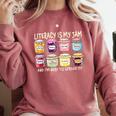 Literacy Is My Jam And I'm Here To Spread Literacy Teacher Comfort Colors Sweatshirt Crimson Literacy Is My Jam And I'm Here To Spread Literacy Teacher Comfort Colors Sweatshirt Crimson
