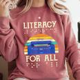 Literacy For All Visually Impaired Braille Teacher The Blind Comfort Colors Sweatshirt Crimson