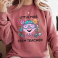 Little Miss Stem Teacher Comfort Colors Sweatshirt Crimson