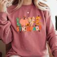 Love 5th Grade Thanksgiving Colorful Fall Leaves Teacher Comfort Colors Sweatshirt Crimson
