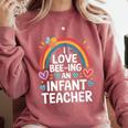 I Love Bee-Ing An Infant Teacher Toddler Teaching Comfort Colors Sweatshirt Crimson I Love Bee-Ing An Infant Teacher Toddler Teaching Comfort Colors Sweatshirt Crimson