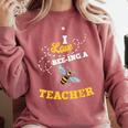 I Love Bee-Ing A Teacher Honey Bee Job Profession Comfort Colors Sweatshirt Crimson