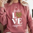 Love Leopard Print Teacher Cheetah School Inspire Teach Comfort Colors Sweatshirt Crimson Love Leopard Print Teacher Cheetah School Inspire Teach Comfort Colors Sweatshirt Crimson