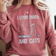 I Love Math And Cats Cat Lover Science Teacher Student Comfort Colors Sweatshirt Crimson