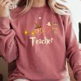 Love Teacher Wizards Back To School Halloween Comfort Colors Sweatshirt Crimson