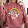 Luckiest Teacher Ever Rainbow- St Patricks Day Teacher Comfort Colors Sweatshirt Crimson Luckiest Teacher Ever Rainbow- St Patricks Day Teacher Comfort Colors Sweatshirt Crimson