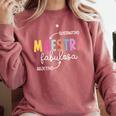Maestra Fabulosa Maestra De EspañOl Spanish Teacher Comfort Colors Sweatshirt Crimson