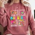 Maestra Spanish Teacher Back To School Maestra De Espanol Comfort Colors Sweatshirt Crimson