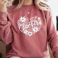 Maestra Spanish Teacher Comfort Colors Sweatshirt Crimson Maestra Spanish Teacher Comfort Colors Sweatshirt Crimson