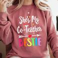 Matching Co-Teacher Best Friend She's My Bestie Work Team Comfort Colors Sweatshirt Crimson Matching Co-Teacher Best Friend She's My Bestie Work Team Comfort Colors Sweatshirt Crimson
