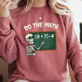Do The Math 67 Meme Joke Halloween Skeleton Math Teacher Comfort Colors Sweatshirt Crimson