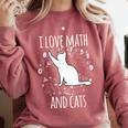 Math Nerd Math Teacher Cat Lover I Love Math And Cats Comfort Colors Sweatshirt Crimson