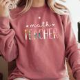 Math Teacher Cute Floral Comfort Colors Sweatshirt Crimson