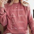 Math Teacher Name The Triangles Joke Humorous Teachers Comfort Colors Sweatshirt Crimson