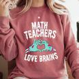 Math Teachers Love Brains Halloween Zombie Men Women T-Shirt Comfort Colors Sweatshirt Crimson