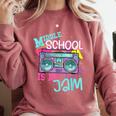 Middle School Is My Jam Cute Teacher Shirt 80's 90's Styl Comfort Colors Sweatshirt Crimson