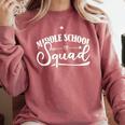 Middle School Squad Teacher Comfort Colors Sweatshirt Crimson Middle School Squad Teacher Comfort Colors Sweatshirt Crimson