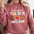 Mothers Day For Teacher Dog Lover Dog Mom Teacher Comfort Colors Sweatshirt Crimson