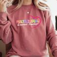 Multilingual Learner Teacher Heart Comfort Colors Sweatshirt Crimson Multilingual Learner Teacher Heart Comfort Colors Sweatshirt Crimson