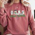 Music Teacher Christmas Holiday Wnter Music Instructor Comfort Colors Sweatshirt Crimson