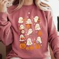 Music Teacher Orchestra Shirt Spooky Halloween Ghost Band Comfort Colors Sweatshirt Crimson