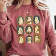 Music Teacher Orchestra Spooky Halloween Ghost Band Comfort Colors Sweatshirt Crimson