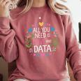 All You Need Is Love And Data Teacher Valentine's Day Comfort Colors Sweatshirt Crimson