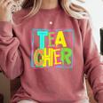 Neon Retro Teacher Cute Teacher Team New Teacher Back To Sch Comfort Colors Sweatshirt Crimson Neon Retro Teacher Cute Teacher Team New Teacher Back To Sch Comfort Colors Sweatshirt Crimson