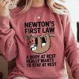 Newtons First Law Physics Jokes Science Teacher Comfort Colors Sweatshirt Crimson Newtons First Law Physics Jokes Science Teacher Comfort Colors Sweatshirt Crimson