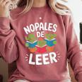 Nopales De Leer Bilingual Teacher Maestra Spanish Teacher Comfort Colors Sweatshirt Crimson