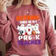 Nothing Scares Me I'm A Pre-K Teacher Halloween Ghosts Comfort Colors Sweatshirt Crimson