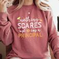 Nothing Scares Me I'm A Principal Teacher Halloween School For Men Women Kids Comfort Colors Sweatshirt Crimson