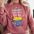 Nursery Rhymes Are My Jam 80s Retro Teachers & Students Kids Comfort Colors Sweatshirt Crimson Nursery Rhymes Are My Jam 80s Retro Teachers & Students Kids Comfort Colors Sweatshirt Crimson