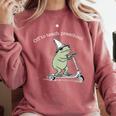 Off To Teach Preschool Pre-K Teacher Back To School Frog Comfort Colors Sweatshirt Crimson