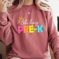 Oh Hey Pre-k Shirt Back To School Teachers Students Comfort Colors Sweatshirt Crimson