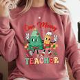 One Merry Teacher Groovy Christmas Tree Pjs Xmas Teacher Comfort Colors Sweatshirt Crimson One Merry Teacher Groovy Christmas Tree Pjs Xmas Teacher Comfort Colors Sweatshirt Crimson