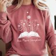 One-More Chapter Wildflower Reading Teacher Library Bookish Comfort Colors Sweatshirt Crimson