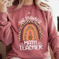 One Thankful Math Teacher Leopard Rainbow Thanksgiving Comfort Colors Sweatshirt Crimson One Thankful Math Teacher Leopard Rainbow Thanksgiving Comfort Colors Sweatshirt Crimson